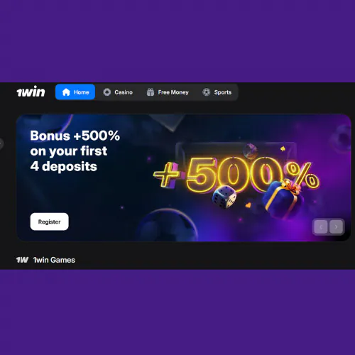 Open the official 1win page.