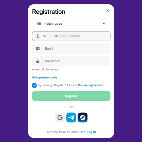 Create your 1Win account