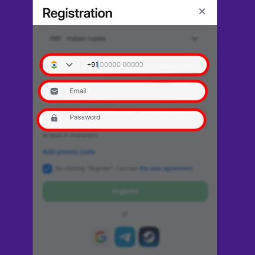 Set India in 1Win profile