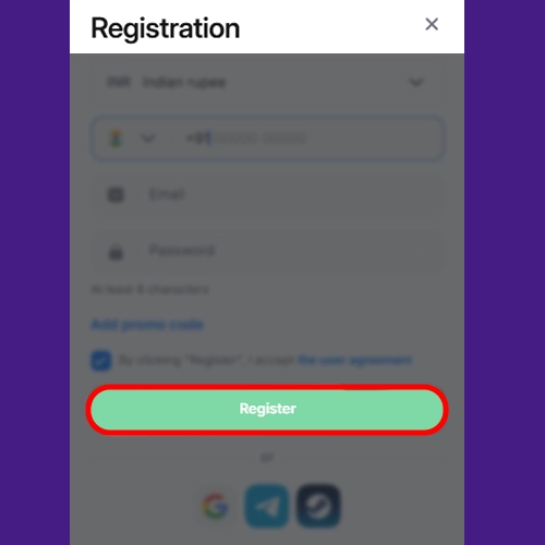 Complete 1Win registration and confirm